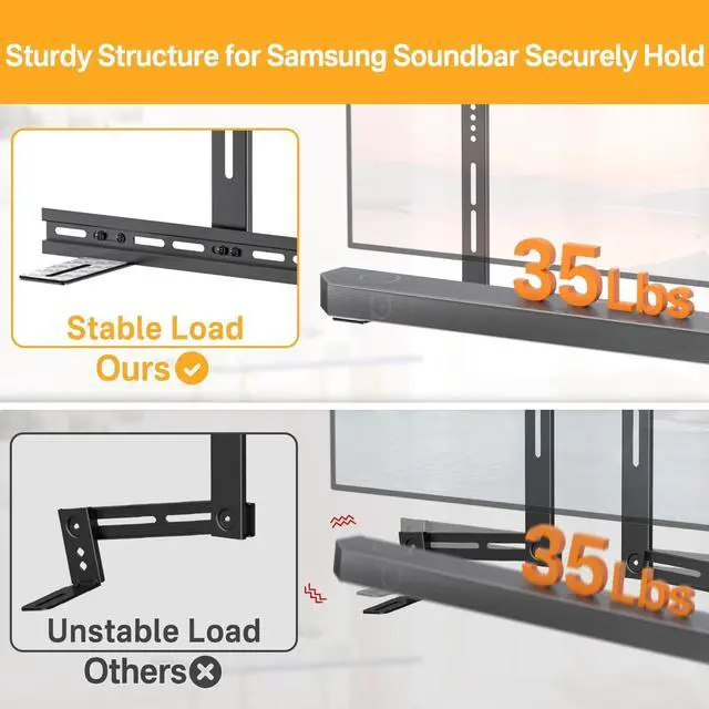 Alt view image 4 of 5 - Soundbar TV Mount for Samsung Soundbar TV Mounts HW-Q990C/HW-Q990D/Q930C/HW-Q930B/HW-Q930D and More - Height Adjustable Bracket for Samsung Sound bar Mounting WR Speaker Wall Mounts & Remo