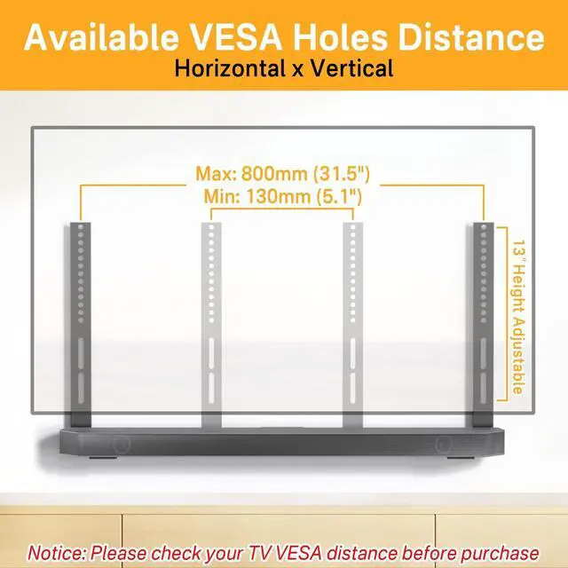 Alt view image 3 of 5 - Soundbar TV Mount for Samsung Soundbar TV Mounts HW-Q990C/HW-Q990D/Q930C/HW-Q930B/HW-Q930D and More - Height Adjustable Bracket for Samsung Sound bar Mounting WR Speaker Wall Mounts & Remo