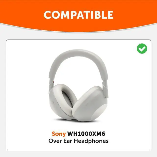 Alt view image 2 of 5 - WC PadZ XM6 Premium Replacement Earpads Compatible with Sony WH-1000XM6 Headphones by Wicked Cushions ^^ Enhanced Comfort, Durable PU Leather & Sound Isolation ^^ Platinum Silver