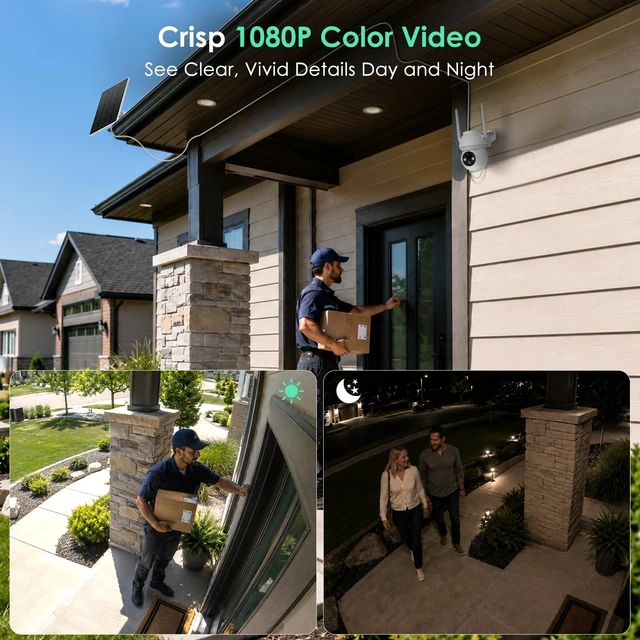 Alt view image 3 of 5 - YOTON Solar Camera Wireless Outdoor PIR Human Detection Color Night Vision
