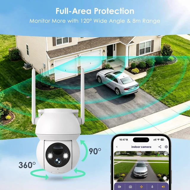Alt view image 2 of 5 - YOTON Solar Camera Wireless Outdoor PIR Human Detection Color Night Vision