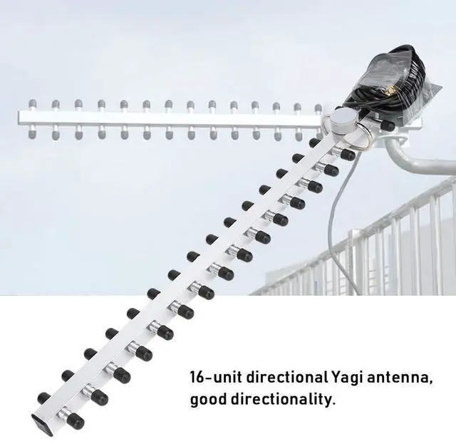 Alt view image 3 of 5 - EBTOOLS Yagi Antenna,2.4G 25dBi High Gain Stable Router Network Card 16 Unit Directional Yagi Antenna, 1.5m/59.06inch Long Antenna