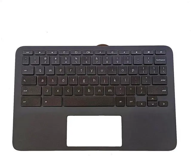 Alt view image 2 of 5 - Lyinsen Replacement for HP Chromebook 11MK G9 EE Laptop Upper Case Palmrest Keyboard Assembly Part 11.6" M44258-001 Top Cover Black
