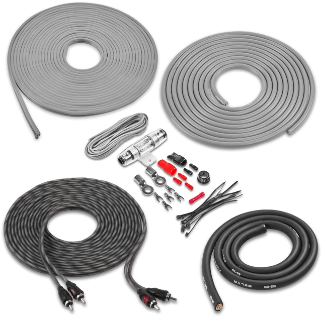 Main image of Belva True 4 Gauge AWG Premium CCA Complete Amplifier Wiring Kit with OFC 2-Channel RCA Cable - BAK42BK Gray
