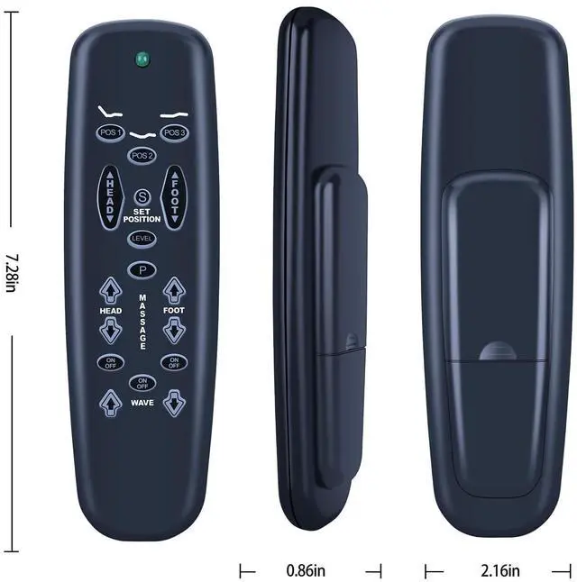 Alt view image 3 of 4 - WKOLF Universal Adjustable Bed Replacement Remote HB310 for Leggett & Platt Basis C3, Lifestyles S-Cape E95, Fits for Tempurpedic Ergo Raven E95 (New 2020 Black Version)