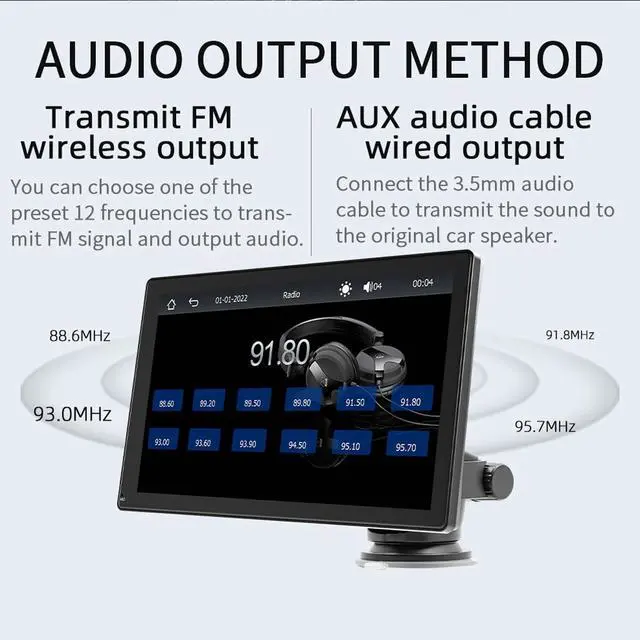 Alt view image 3 of 5 - 9" Touchscreen Car Stereo Receiver with Bluetooth Android Auto 12 LED Lights MP5 Video Player Radio for Android Phones