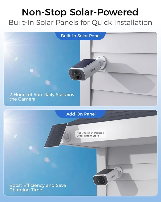Alt view image 4 of 5 - obligz 4MP Solar Security Cameras Wireless Outdoor, 2Mins DIY Installation