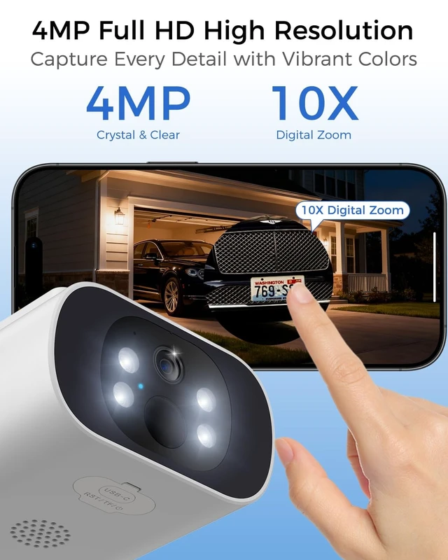 Alt view image 5 of 5 - obligz 4MP Solar Security Cameras Wireless Outdoor, 2Mins DIY Installation