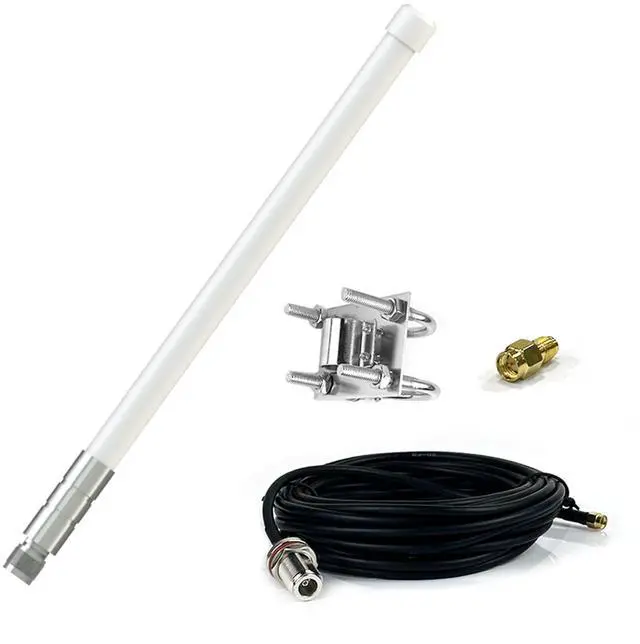 Main image of Waterproof 5.8dBi Meshtastic LoRa 915mhz Omnidirectional Fiberglass Antenna with 20ft Low Loss Cable, Suitable for Heltec V3 V4 Meshtastic LoRa32 RAK Module Board & Sensecap Solar Node