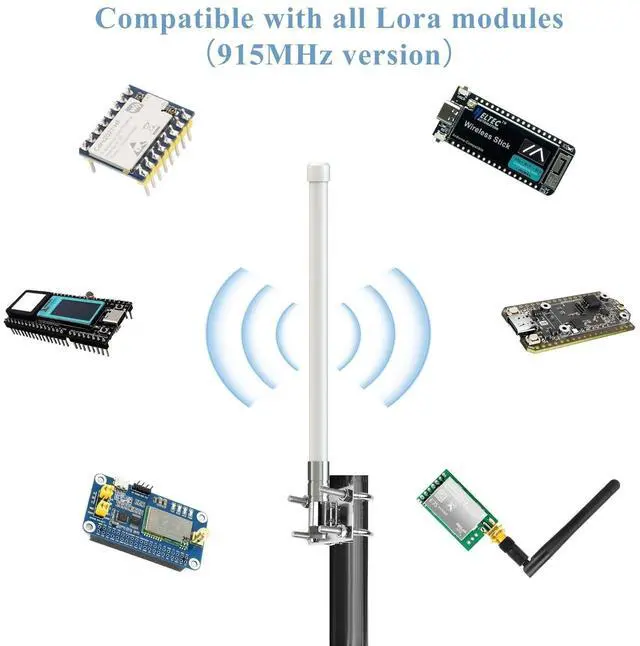 Alt view image 2 of 5 - Waterproof 5.8dBi Meshtastic LoRa 915mhz Omnidirectional Fiberglass Antenna with 20ft Low Loss Cable, Suitable for Heltec V3 V4 Meshtastic LoRa32 RAK Module Board & Sensecap Solar Node