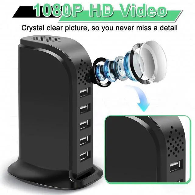 Alt view image 2 of 5 - Tauboly WiFi Hidden Camera with APP Control, Spy Cam with Motion Detection, Indoor Security Camera for Home/Offices and Hotels