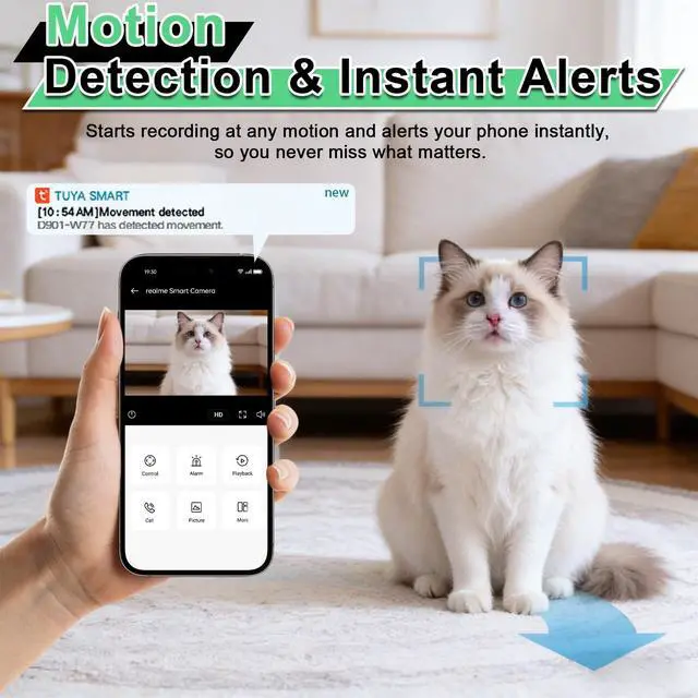Alt view image 4 of 5 - Tauboly WiFi Hidden Camera with APP Control, Spy Cam with Motion Detection, Indoor Security Camera for Home/Offices and Hotels
