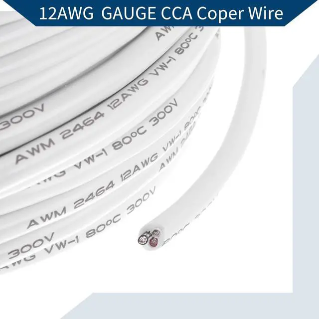 Alt view image 5 of 5 - Hihaha Electrical Ground Wire Automotive Power Wire 98FT White TC 1 Pc 12AWG 3 Conductor Fully Insulated& Soft Touch Jacket Universal