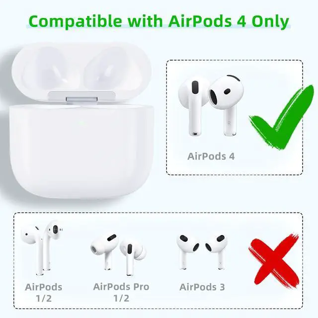 Alt view image 2 of 5 - Wireless Charging Case Compatible with AirPods 4, Replacement Charger Case with Bluetooth Pairing Sync Button (to USB-C)