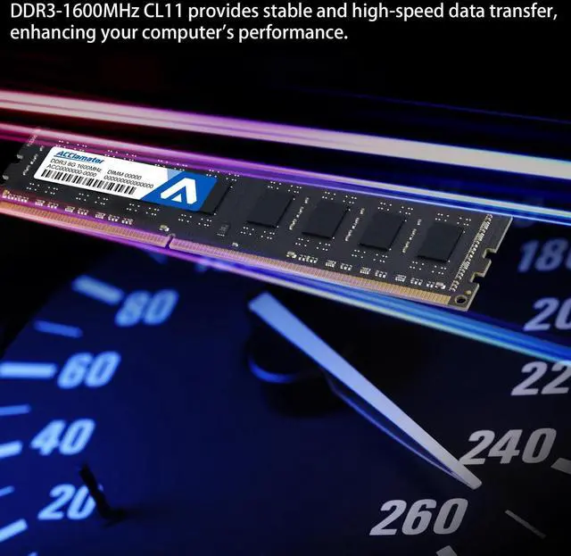 Alt view image 3 of 5 - Acclamator DDR3 16GB (2x8GB) 1600MHz (PC3-12800) CL11 1.5V Non-ECC Unbuffered 240-pin UDIMM PC Computer Desktop Memory Module Ram Upgrade