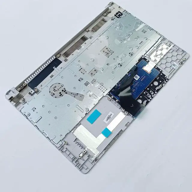 Alt view image 4 of 5 - Lyinsen Replacement for HP Pavilion 15S-DU 15S-DY 15S-DW Laptop Upper Case Palmrest Keyboard Touchpad Assembly Part 15.6" L52023-001 Top Cover Silver