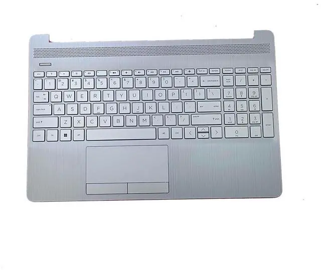 Alt view image 2 of 5 - Lyinsen Replacement for HP Pavilion 15S-DU 15S-DY 15S-DW Laptop Upper Case Palmrest Keyboard Touchpad Assembly Part 15.6" L52023-001 Top Cover Silver