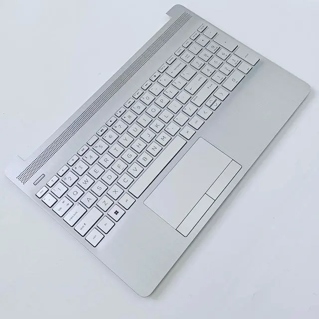 Alt view image 3 of 5 - Lyinsen Replacement for HP Pavilion 15S-DU 15S-DY 15S-DW Laptop Upper Case Palmrest Keyboard Touchpad Assembly Part 15.6" L52023-001 Top Cover Silver