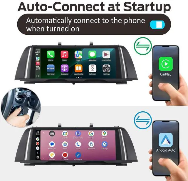 Alt view image 3 of 5 - MAVYULQEF Fast Boot Linux Car Stereo Compatible with BMW 5 Series F10 F11 (2011-2012) CIC iDrive Upgrade ^^Bluetooth/Wireless CarPlay/Android Auto ^^ Retains OEM Controls