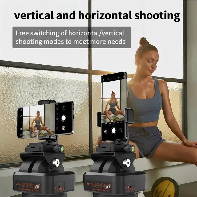 Alt view image 4 of 5 - ZTIANFOTO YT-1500 Pro Auto Motorized Rotating Panoramic Head with Remote Control AI Intelligent Follow Function and Live Function Support 2kg70.5 Ounce Camera Phone Pan Tilt Video Tripod Head