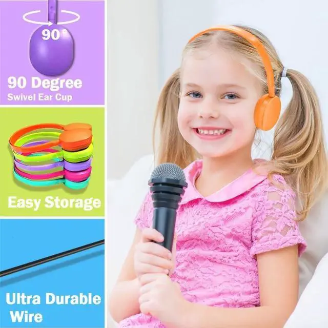 Alt view image 3 of 5 - Ladont Kids Bulk Headphones for Classroom School 10 Pack, Durable Wired Classroom Headphones for Kids Student Children Teens Boys Girls,HD Sound 3.5mm Jack (10 Color)