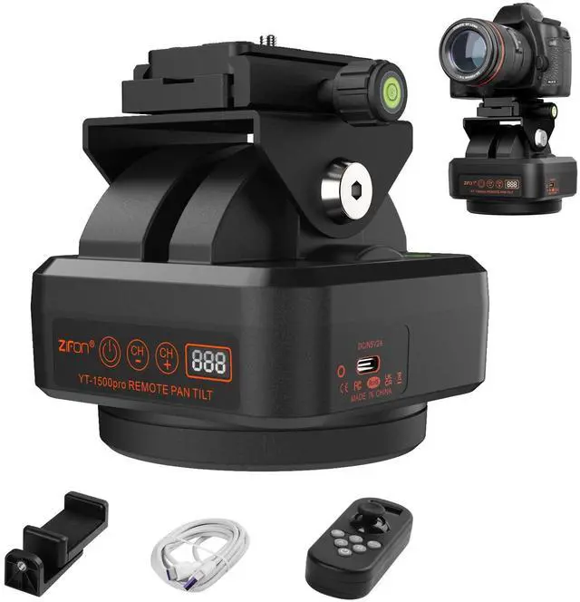 Main image of ZTIANFOTO YT-1500 Pro Auto Motorized Rotating Panoramic Head with Remote Control AI Intelligent Follow Function and Live Function Support 2kg70.5 Ounce Camera Phone Pan Tilt Video Tripod Head