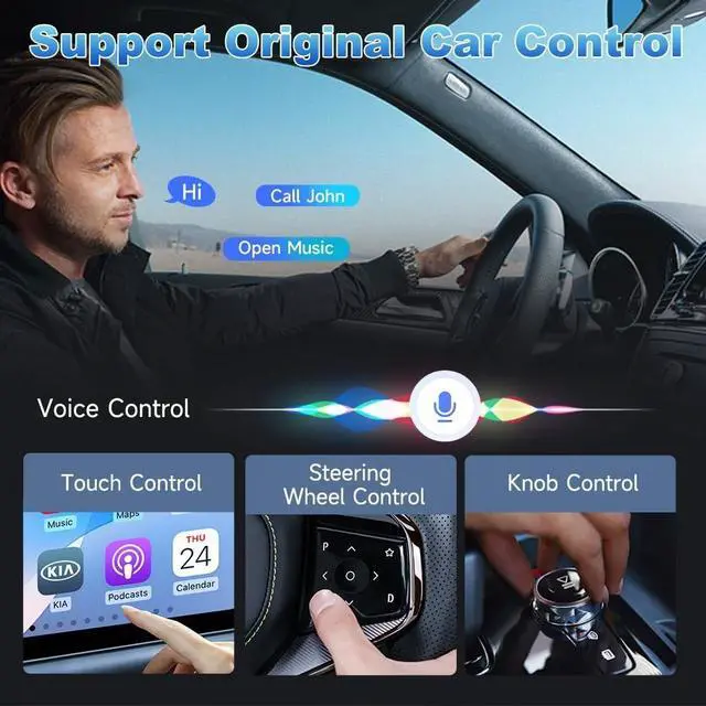 Alt view image 5 of 5 - Carlinkit FireDrive Link Pro Car TV Converter, Wireless CarPlay Adapter with HDMI for Fire TV Stick Streaming, Convert Wired CarPlay to Wireless Android Auto & Apple CarPlay Dongle, Plug