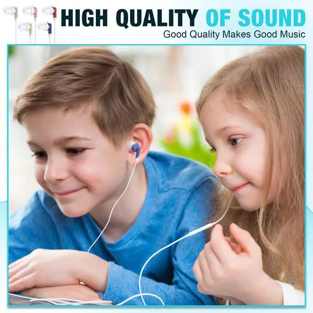 Alt view image 5 of 5 - Konohan 100 Pack Earbuds Bulk Wired Earphones Multicolor Headphones Earbuds for Students School Library Museum Classroom(Mixed Colors)