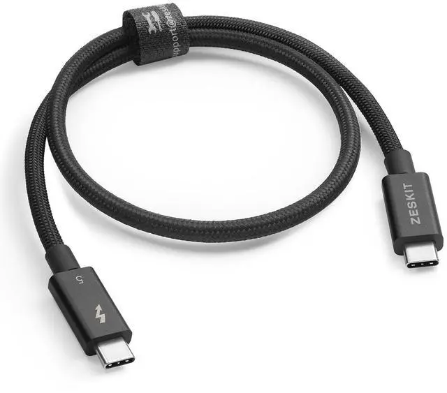 Alt view image 3 of 5 - Zeskit Certified Thunderbolt 5 Cable 120Gbps 240W, 0.5m Braided