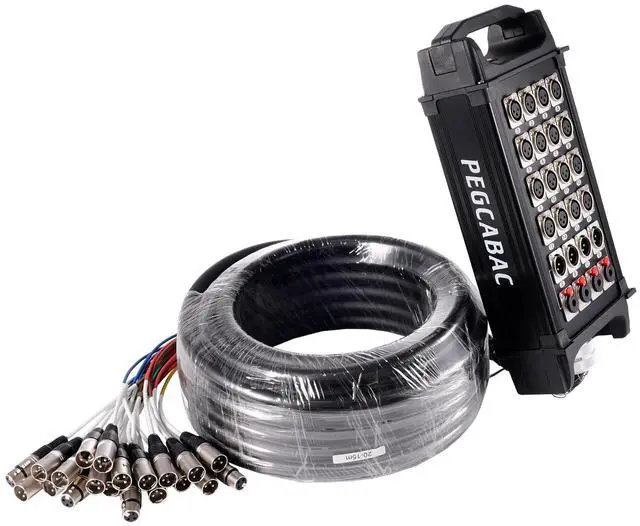 Main image of pegcabac 16 Channel 50'Pro Stage XLR Snake Cable with XLR & 1/4" TRS Returns on The Box for Recording, Stage, Studio
