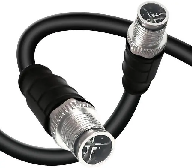 Main image of GEOAOBLE 3.3Ft M12 8 Pin X Code Male to 8 Pin X Code Male Industrial Ethernet Cable High Flexible Shielded CAT6A Ethernet Cable for Industrial Camera Automation Application 1M