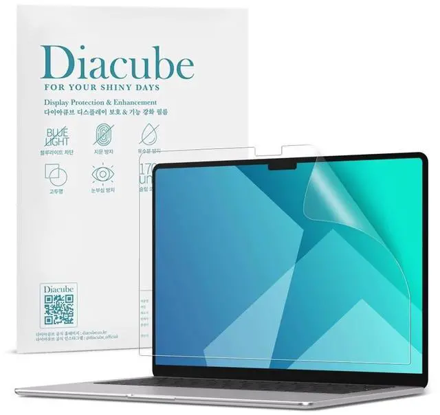 Main image of Diacube 2-Pack Anti-Glare (Matte) Screen Protector for MacBook Air 13.6 inch M5/M4 2026/2025 ^^ Anti-Fingerprint ^^ Reducing Eye Fatigue with Blue Light Blocking Filter