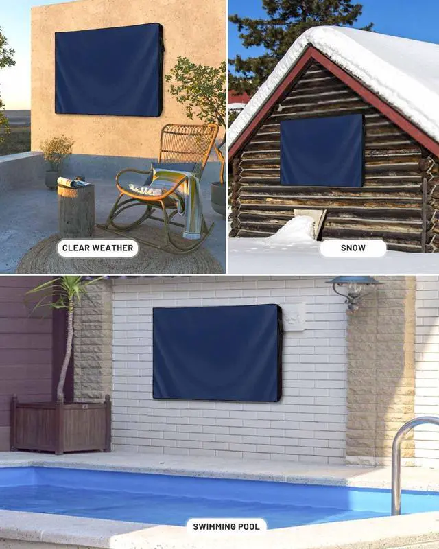 Alt view image 4 of 5 - Lsrtoss Navy Blue Outdoor TV Cover 40-43 Inch Weatherproof, Zippered, Waterproof, Cotton, Perfect for Outdoor TVs