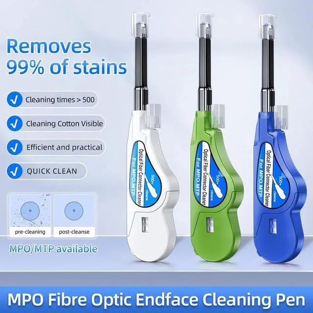 Alt view image 2 of 5 - Duogalia 2-Pack Fiber Optic Cleaner Tool for MPO/MTP Connector - Cleaning Pen Over 500 Cleans for Fiber Endface & Optical Connector (White)