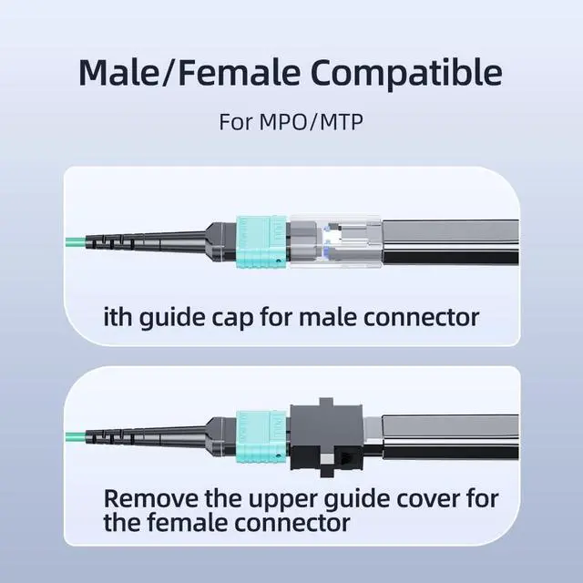 Alt view image 5 of 5 - Duogalia 2-Pack Fiber Optic Cleaner Tool for MPO/MTP Connector - Cleaning Pen Over 500 Cleans for Fiber Endface & Optical Connector (White)