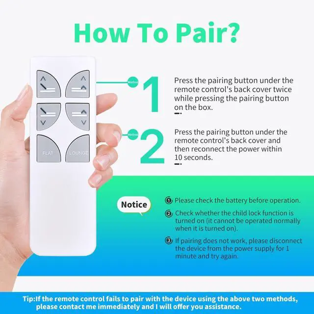 Alt view image 2 of 5 - Snrigw Replacement Remote Control for Serta Motion Essentials 2 II Linak HB12012-00 Adjustable Bed Base