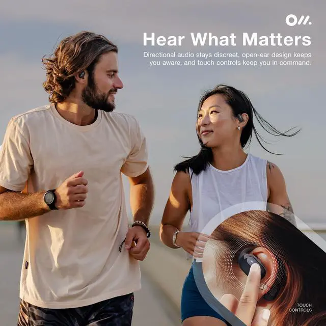 Alt view image 5 of 5 - Oladance OWS2 Open Ear Wireless Headphones, Memory Titanium Frame, Virtual Bass 2.0, 16.5mm Drivers, 19H Battery, IPX4 Waterproof, Touch Controls, Bluetooth 5.3, Multi-Point Pairing (Blue)
