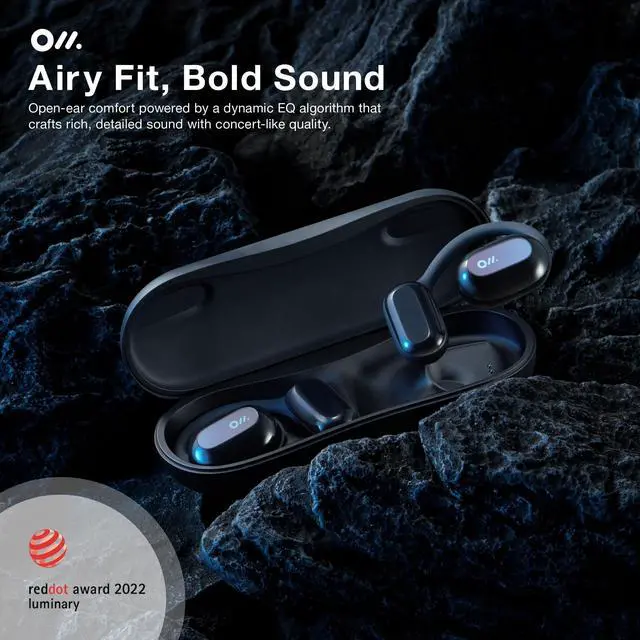 Alt view image 2 of 5 - Oladance OWS2 Open Ear Wireless Headphones, Memory Titanium Frame, Virtual Bass 2.0, 16.5mm Drivers, 19H Battery, IPX4 Waterproof, Touch Controls, Bluetooth 5.3, Multi-Point Pairing (Blue)
