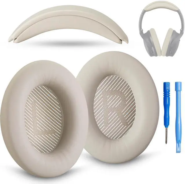 Main image of AHG Accessory House Global Replacement QC Ear Pad and Headband Pad Kit Cushion. Compatible with Bose QuietComfort (2023) QC45 QCSE QC35 II Wireless Noise Cancelling Headphones (White Smoke)