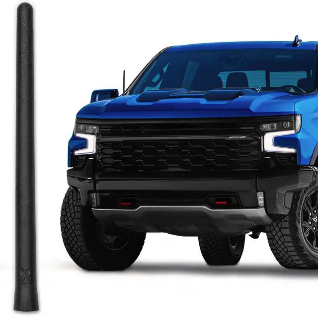Main image of Votex Short Antenna for Chevrolet Silverado ^^ GMC Sierra 1500, 2500, 3500 - Car Wash Proof Short 7" EPDM Rubber Antenna with Powerful Internal Copper Coil/Premium Reception
