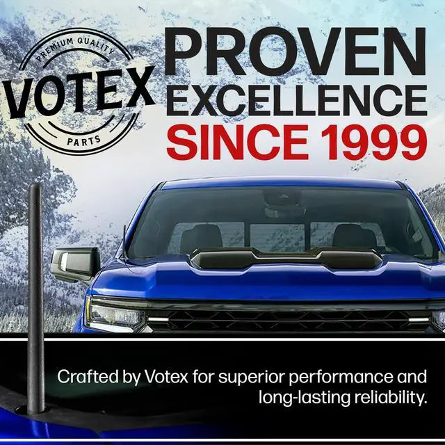 Alt view image 2 of 5 - Votex Short Antenna for Chevrolet Silverado ^^ GMC Sierra 1500, 2500, 3500 - Car Wash Proof Short 7" EPDM Rubber Antenna with Powerful Internal Copper Coil/Premium Reception