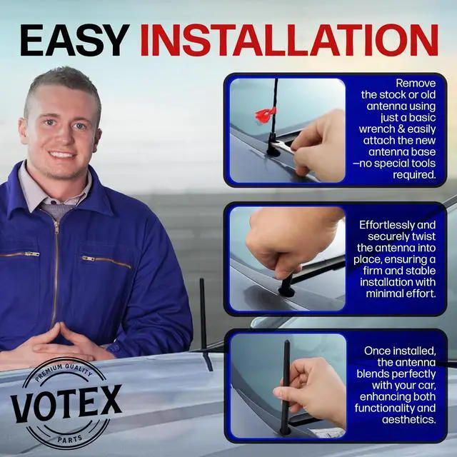 Alt view image 5 of 5 - Votex Short Antenna for Chevrolet Silverado ^^ GMC Sierra 1500, 2500, 3500 - Car Wash Proof Short 7" EPDM Rubber Antenna with Powerful Internal Copper Coil/Premium Reception