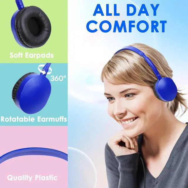 Alt view image 3 of 5 - XOSDA 100 Pack Bulk Headphones for School Classroom Kids, Wholesale Children On-Ear Headphones Perfect for Toddler Boys Girls Teen and Adult (PU102,100 Mixed)