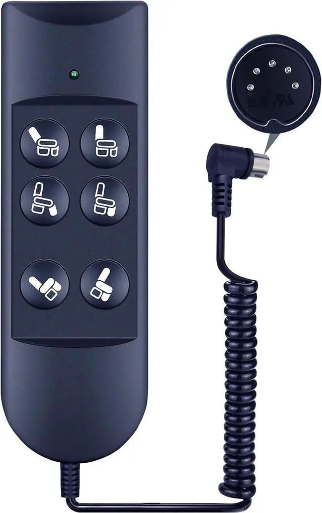 Main image of FQOUG Lift Chair Remote Control Replacement, 6 Button 5 Pin Round Hadnd Control Handset Plug, Power Recline Hand Control for Okin, Dewert, Limoss, Golden, Catnapper Power Recliner Lift Chairs