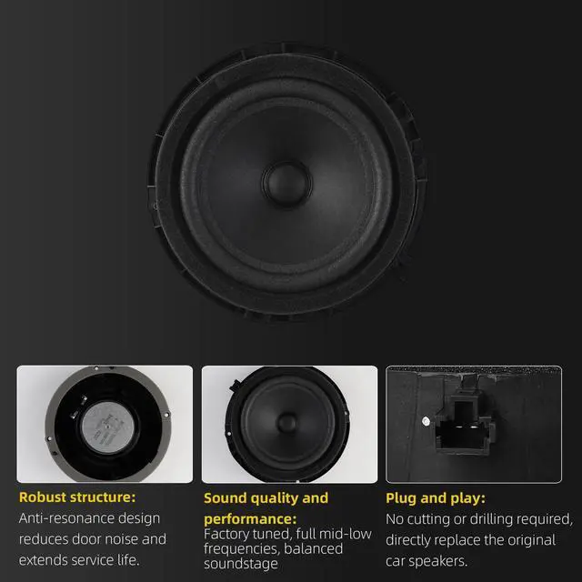 Alt view image 2 of 5 - Dasbecan Door Speaker Assembly Compatible with Kia Sportage 2011 2012 2013 2014 2015 2016 Black Replace# 96330-3W000