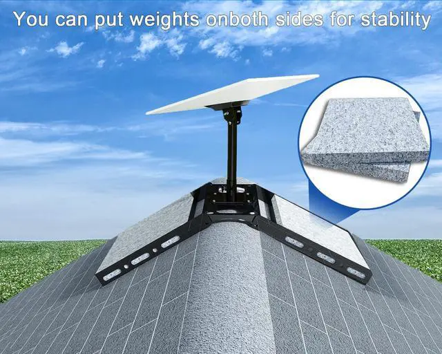 Alt view image 5 of 5 - Adjustable Starlink Gen 3 Roof Ridge Mount, Ybervont Starlink Mounting Kit Gen 3 with 0-30 Adjustable Starlink Gen 3 Pipe Adapter, Starlink Roof Mount Kit for Starlink Internet Kit Satellite, Black