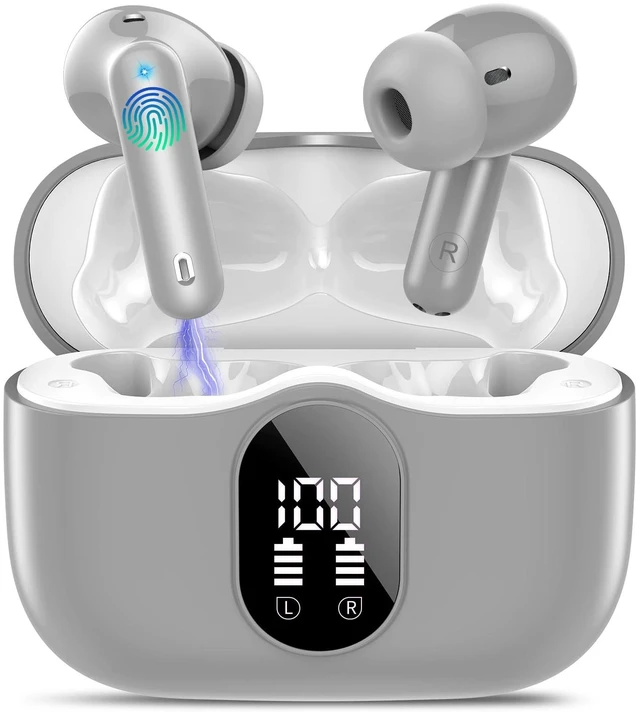 Main image of True Wireless Earbuds Bluetooth Headphones HiFi Stereo Ear Buds,Fog Gray