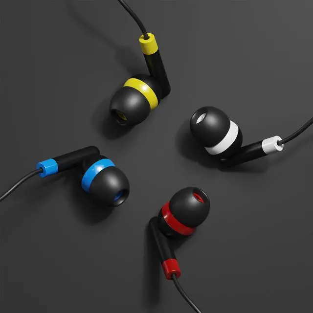 Alt view image 2 of 4 - SP SOUNPRETTY 120 Pack Wholesale School Earbuds in Bulk - 4ft Tangle-Free Cord, 4 Colors, 85dB Safe Volume Headphones for Classroom, Chromebook, Tablet - Individually Wrapped