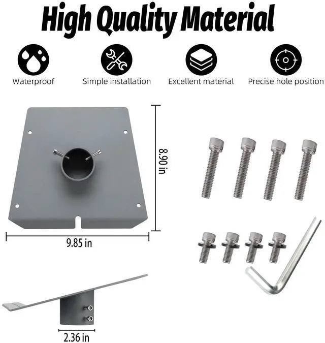 Alt view image 2 of 5 - Starlink Performance Gen3 Pipe Adapter, Heavy Duty Pole Mount Bracket for 38mm-60mm Metal Pipe, Mount Kit Plate Roof, with Hardware, for Starlink Performance Gen 3 Dishy, Easy to Install