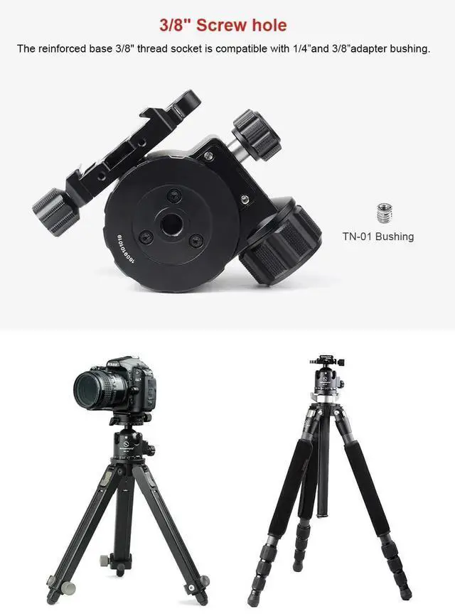 Alt view image 5 of 5 - SUNWAYFOTO XB-44DDHX Superior Low-Profile Ballhead with Panning Clamp, 88.18lbs Capacity
